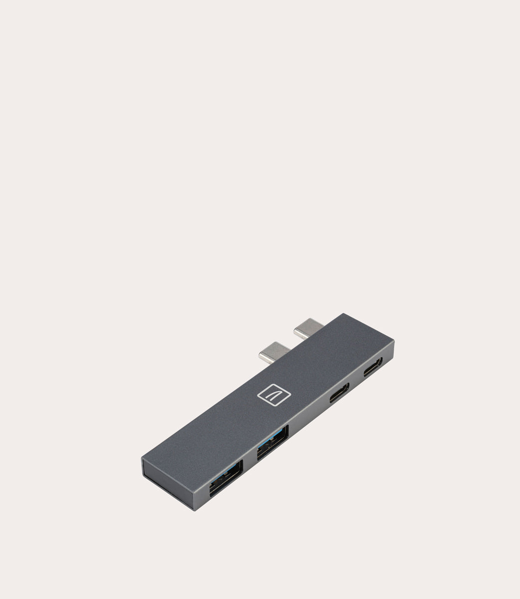 4-in-1 type-C hub Grigio scuro, vista posteriore