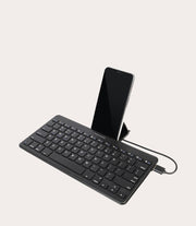Wired tablet keyboard w/stand (Type-C and Micro-USB connectors) Nero, vista laterale