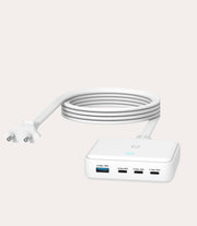 High-speed 100W GaN desktop charger 4 ports Bianco, vista laterale