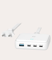 High-speed 100W GaN desktop charger 4 ports Bianco, dettaglio