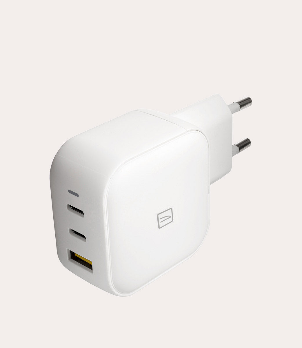 65W USB GaN wall charger Bianco, vista frontale