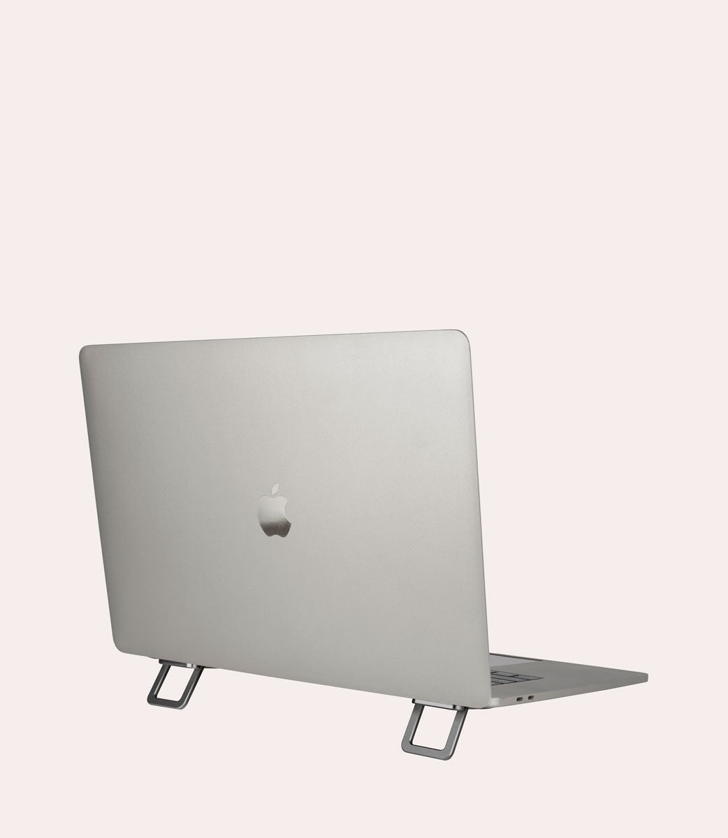 Mini supporti adesivi per laptop Grigio scuro, vista frontale