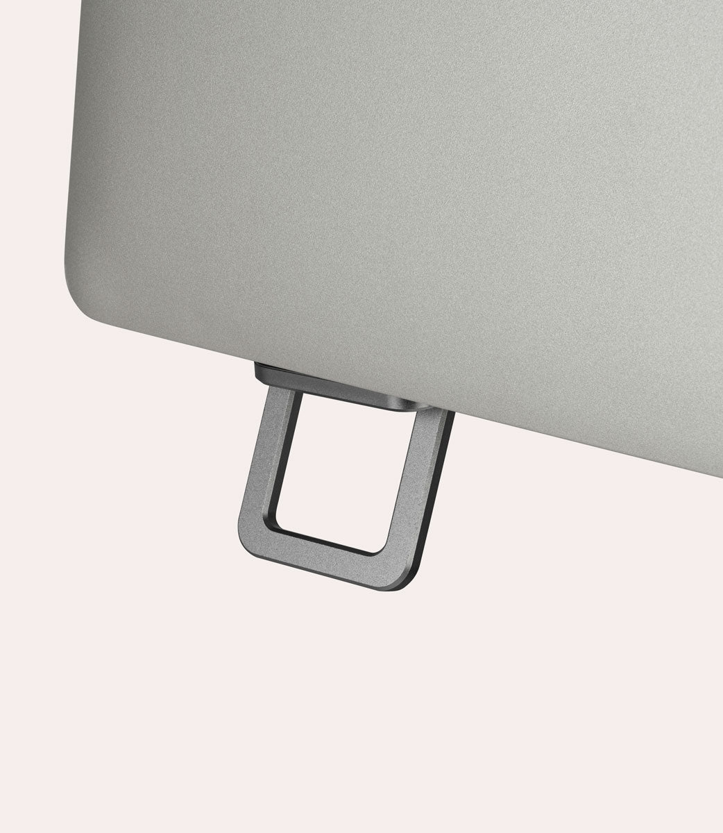 Mini supporti adesivi per laptop Grigio scuro, vista laterale